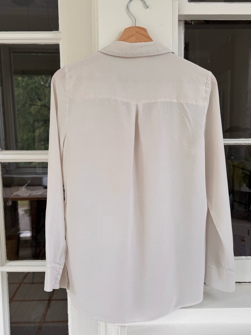 Sézane Florence 100% Silk Blouse Ecru Ivory FR 36 US 4/6 Button Down Shirt - Picture 5 of 7